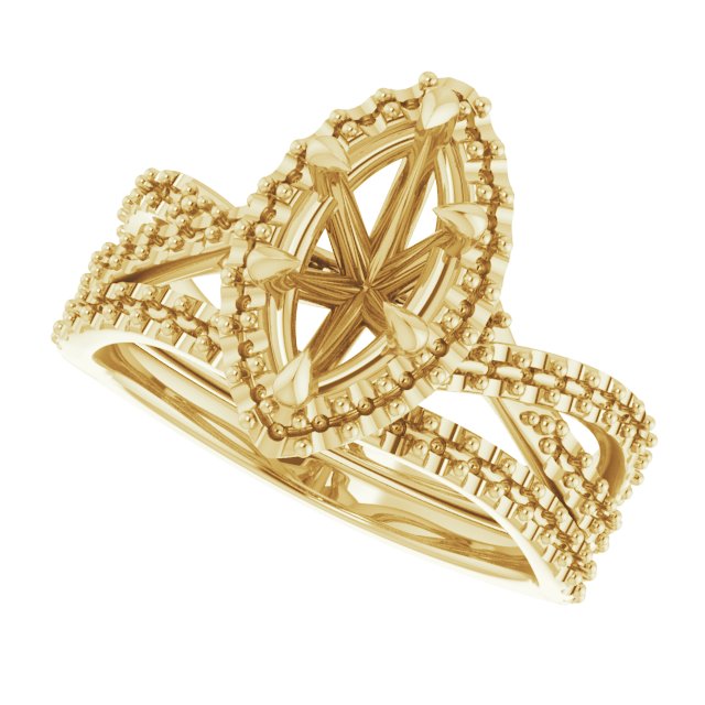 Amaraine 14K Yellow 10x5mm Marquise Ring