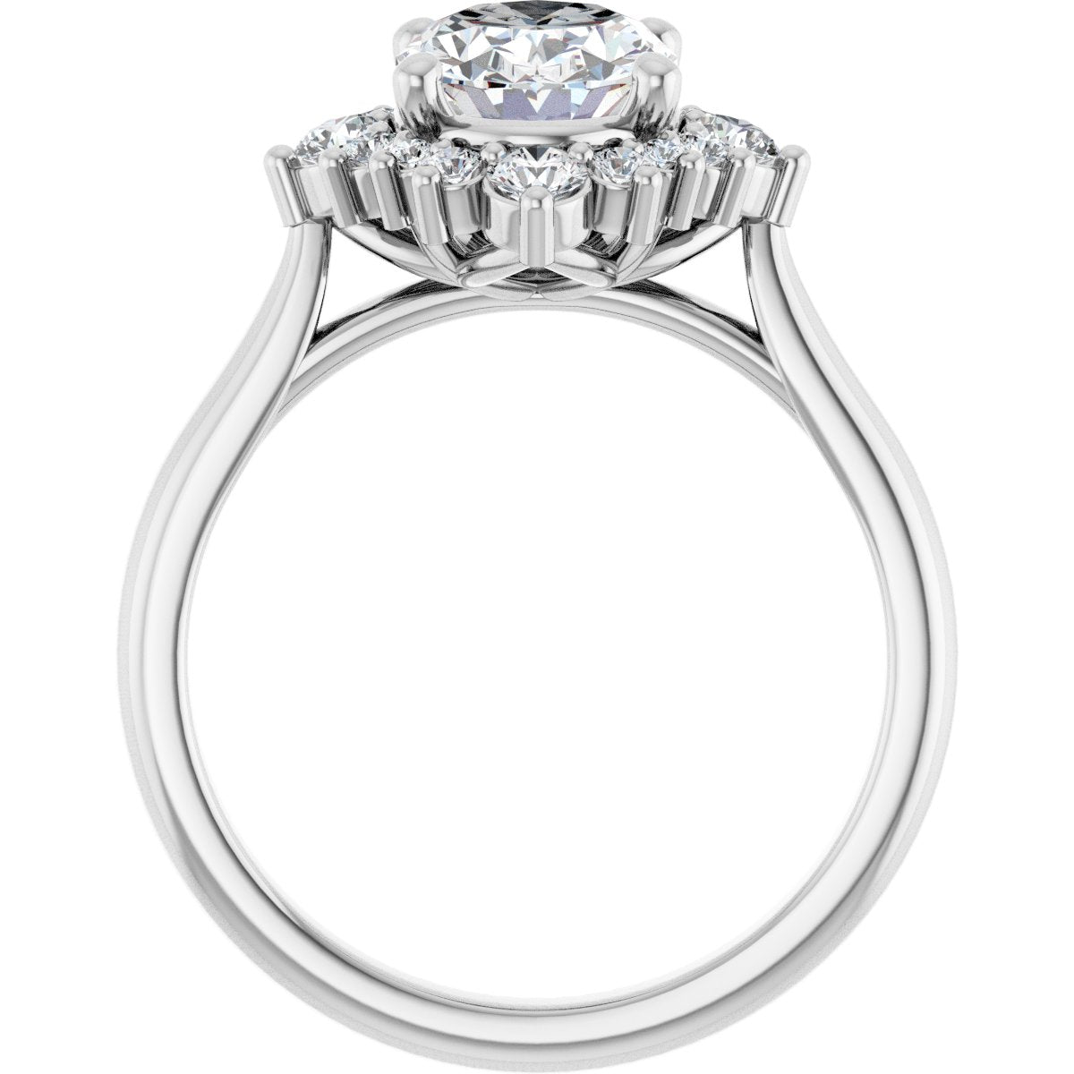 Sylena 14K White Oval Engagement Ring