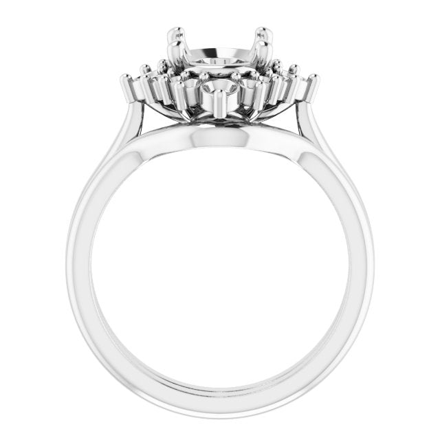 Sylena 14K White Oval Engagement Ring