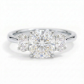 Constance 14k White Gold Cushion Engagement Ring shown from the front