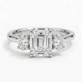 Constance Platinum Emerald Engagement Ring shown from the front