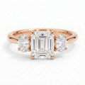 Constance 14k Rose Gold Emerald Engagement Ring shown from the front