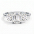 Constance 14k White Gold Emerald Engagement Ring shown from the front