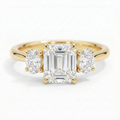 Constance 14k Yellow Gold Emerald Engagement Ring shown from the front