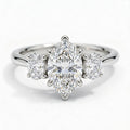 Constance Platinum Marquise Engagement Ring shown from the front