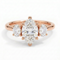 Constance 14k Rose Gold Marquise Engagement Ring shown from the front