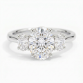 Constance Platinum Oval Engagement Ring shown from the front