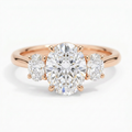 Constance 14k Rose Gold Oval Engagement Ring shown from the front