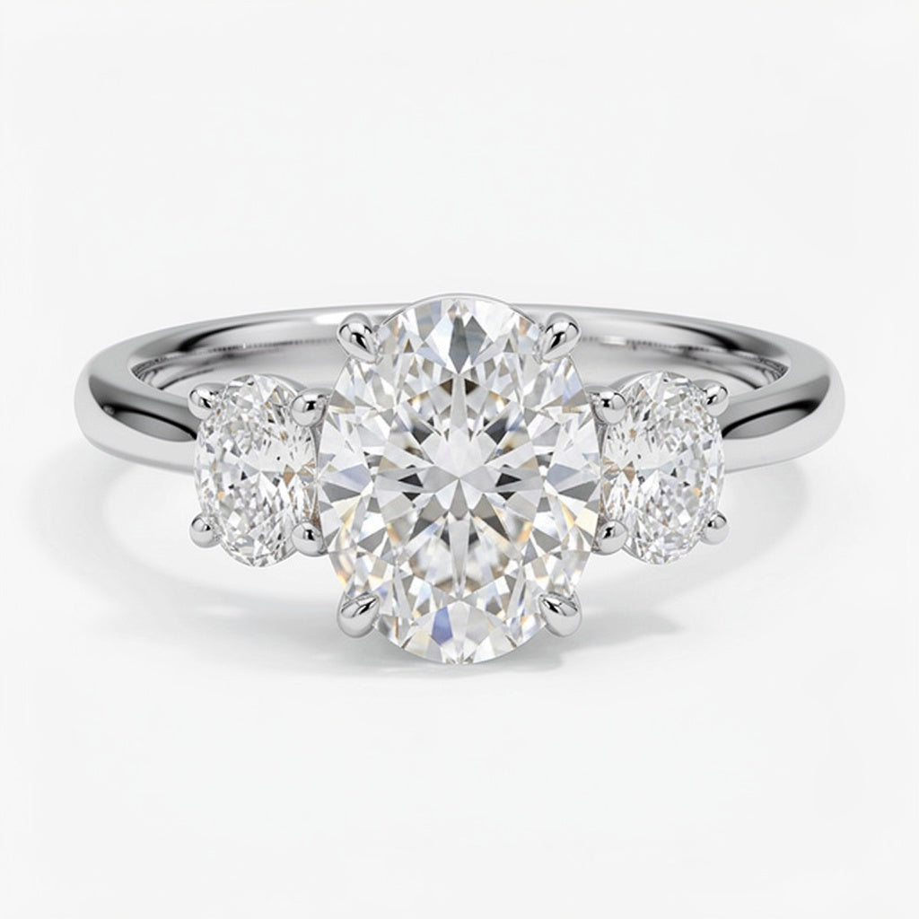 Constance 14k White Gold Oval Engagement Ring shown from the front