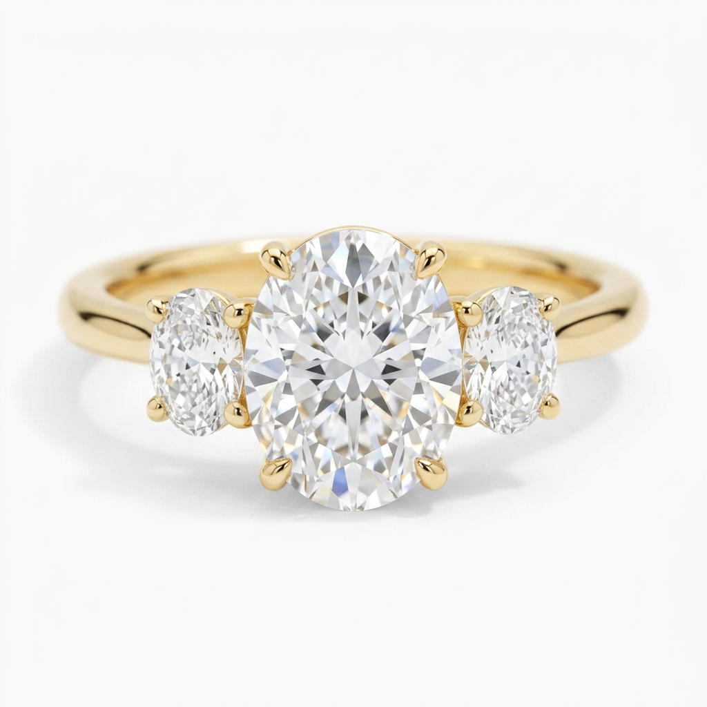 Constance 14k Yellow Gold Oval Engagement Ring shown from the front