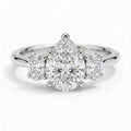 Constance Platinum Pear Engagement Ring shown from the front