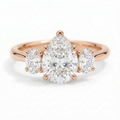 Constance 14k Rose Gold Pear Engagement Ring shown from the front