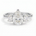 Constance 14k White Gold Pear Engagement Ring shown from the front