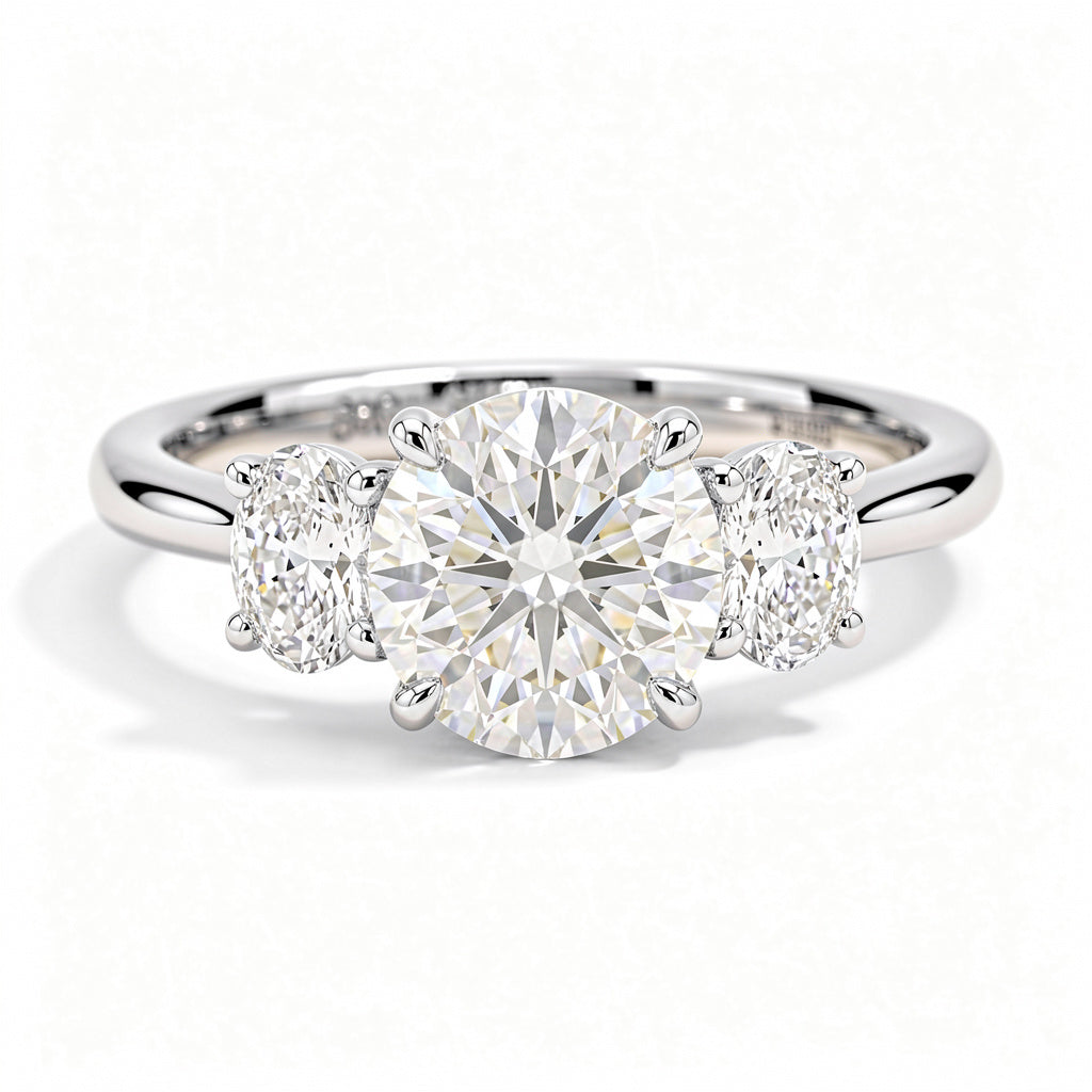 Constance Platinum Round Engagement Ring shown from the front