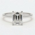 Elara 14k White Gold Emerald Engagement Ring shown from the front