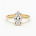 Elara 14k Yellow Gold Marquise Engagement Ring shown from the front