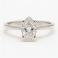 Elara Platinum Pear Engagement Ring shown from the front