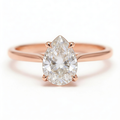 Elara 14k Rose Gold Pear Engagement Ring shown from the front