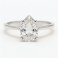 Elara 14k White Gold Pear Engagement Ring shown from the front