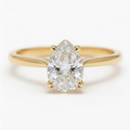 Elara 14k Yellow Gold Pear Engagement Ring shown from the front