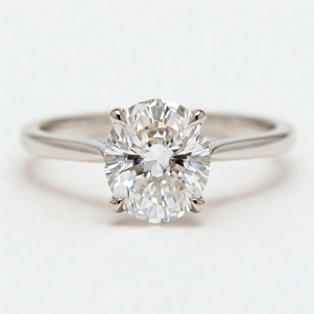 Elara Platinum Round Engagement Ring shown from the front