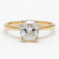 Elodie 14k Yellow Gold Cushion Engagement Ring shown from the front