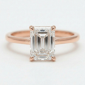 Elodie 14k Rose Gold Emerald Engagement Ring shown from the front