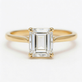 Elodie 14k Yellow Gold Emerald Engagement Ring shown from the front