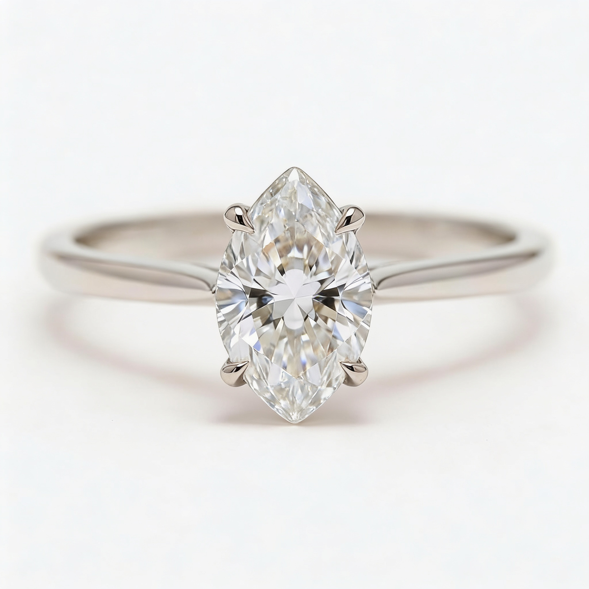 Elodie Platinum Marquise Engagement Ring shown from the front