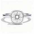 Faye 14k White Gold Cushion Engagement Ring shown from the front