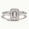 Faye Platinum Emerald Engagement Ring shown from the front