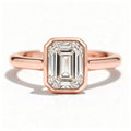 Faye 14k Rose Gold Emerald Engagement Ring shown from the front