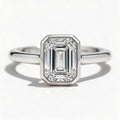 Faye 14k White Gold Emerald Engagement Ring shown from the front