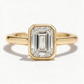Faye 14k Yellow Gold Emerald Engagement Ring shown from the front