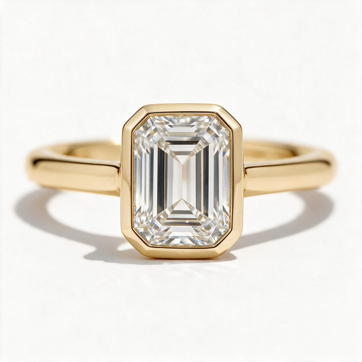 Faye 14k Yellow Gold Emerald Engagement Ring shown from the front