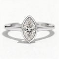 Faye Platinum Marquise Engagement Ring shown from the front