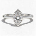 Faye 14k White Gold Marquise Engagement Ring shown from the front