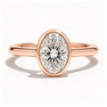 Faye 14k Rose Gold Oval Engagement Ring shown from the front