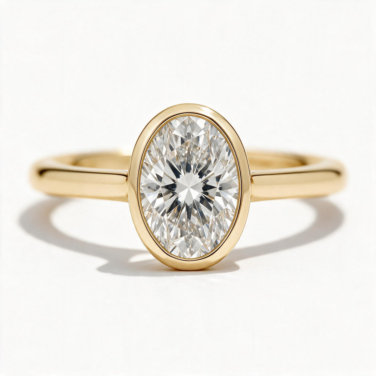 Faye 14k Yellow Gold Oval Engagement Ring shown from the front