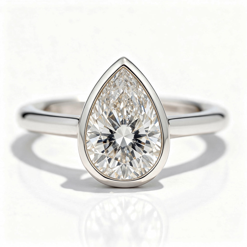 Faye 14k White Gold Pear Engagement Ring shown from the front