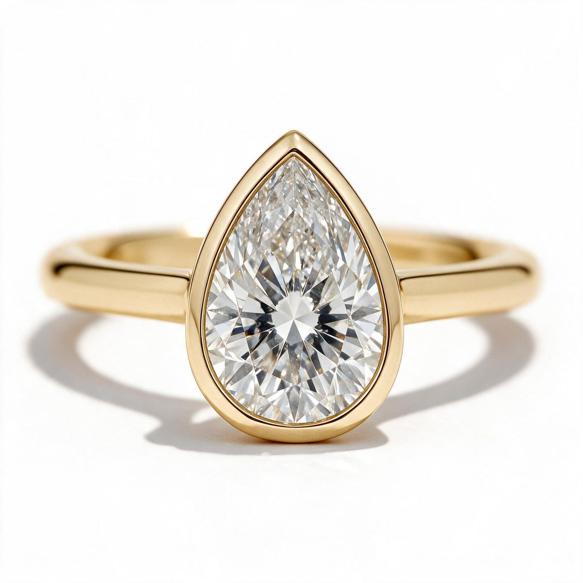 Faye 14k Yellow Gold Pear Engagement Ring shown from the front