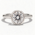 Faye Platinum Round Engagement Ring shown from the front