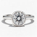 Faye 14k White Gold Round Engagement Ring shown from the front