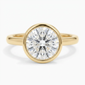 Faye 14k Yellow Gold Round Engagement Ring shown from the front