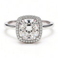 Liora Platinum Cushion Engagement Ring shown from the front