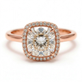 Liora 14k Rose Gold Cushion Engagement Ring shown from the front