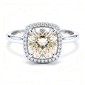 Liora 14k White Gold Cushion Engagement Ring shown from the front