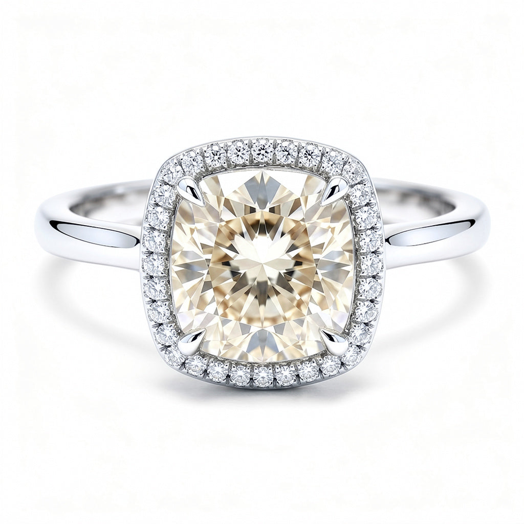 Liora 14k White Gold Cushion Engagement Ring shown from the front
