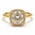 Liora 14k Yellow Gold Cushion Engagement Ring shown from the front