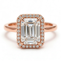 Liora 14k Rose Gold Emerald Engagement Ring shown from the front